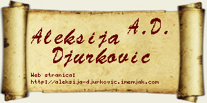 Aleksija Đurković vizit kartica